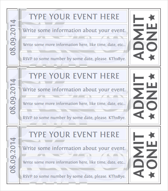 Event Ticket Template 7+ Premium and Free Download for PDF , Word