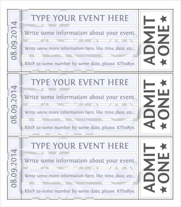 Free Printable Admission Ticket Template Printable Templates