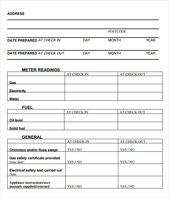 Tenancy Inventory Template 7 Download Free Documents In PDF Sample