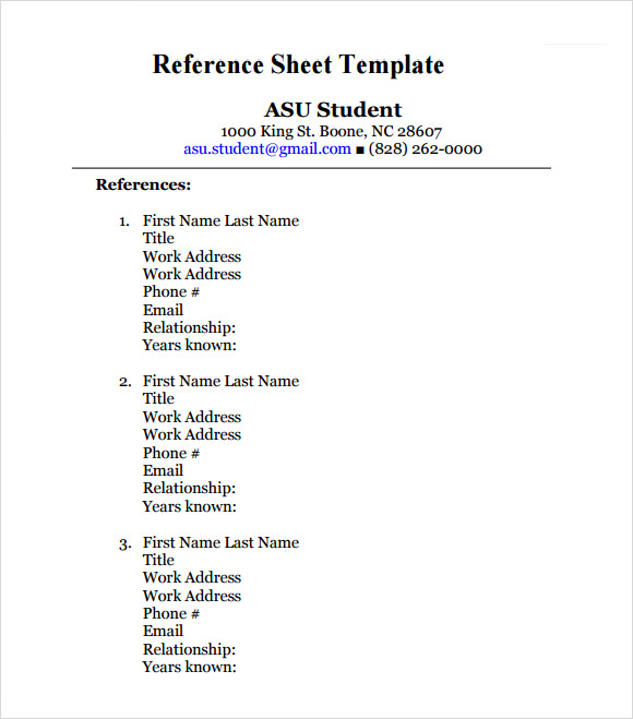 How to write a reference page for an employer