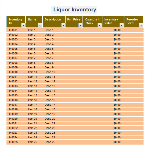 Excel Retail Inventory Template Free