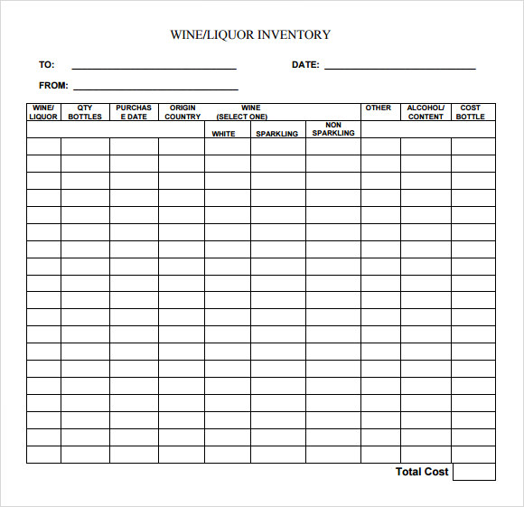 FREE 8 Sample Liquor Inventory Templates In PDF Excel 34768 Hot