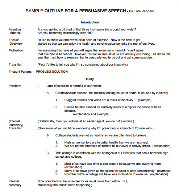 [PDF]SAMPLE OUTLINE FOR A PERSUASIVE SPEECH - By Tom