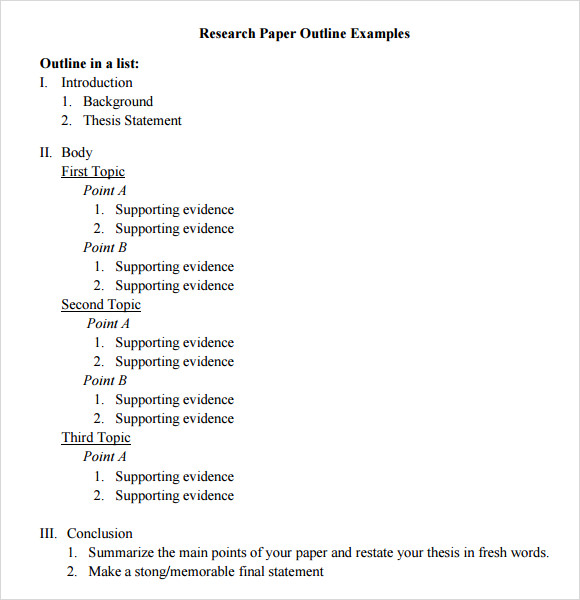 how to do an outline for research paper