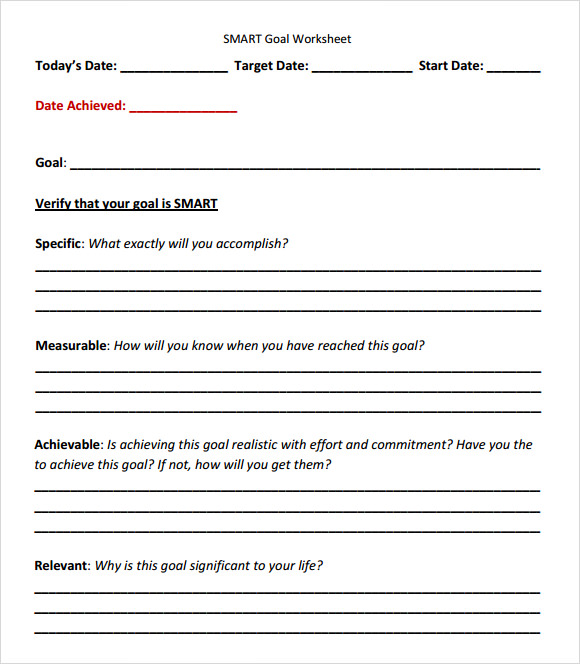 Employee Goal Setting Template Word