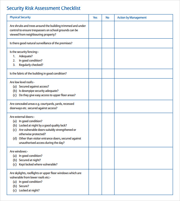 Security Risk Assessment 9 Download Free Documents In PDF Word Excel