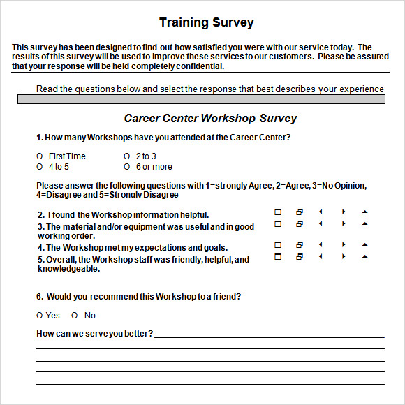 Training Survey 9  Download Free Documents in PDF Word