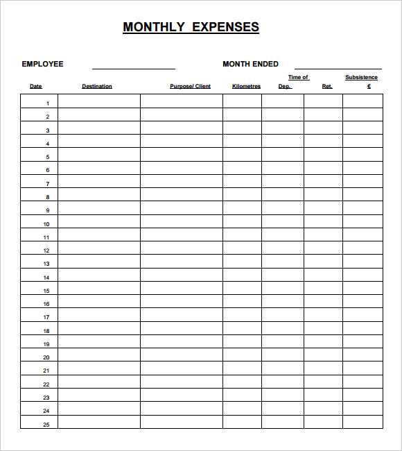 Expense Sheet Template 11 Download Free Documents For PDF