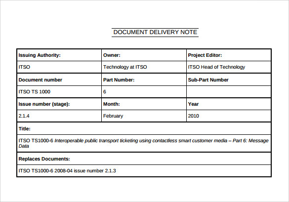 Proof Of Delivery Template Word