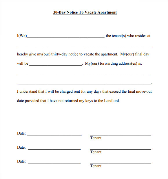 30 Day Notice Template 9+ Download Free Documents in PDF , Word