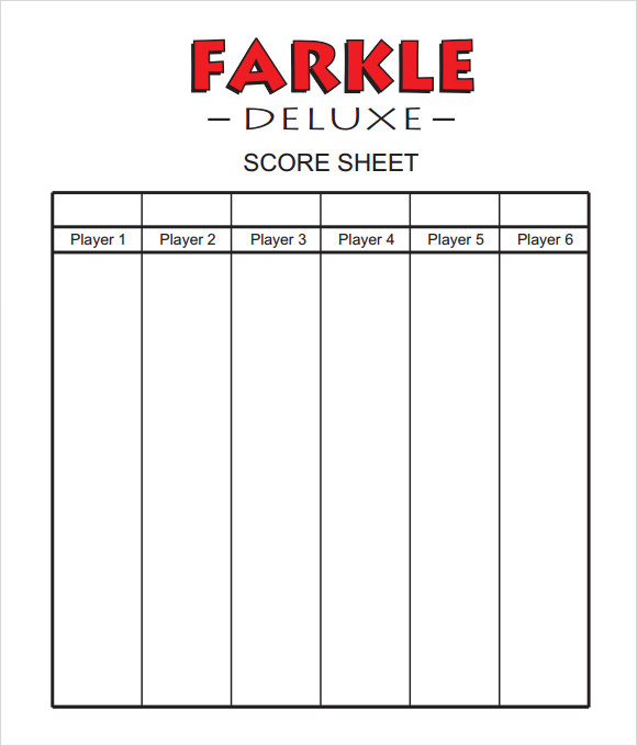 farkle score sheet template