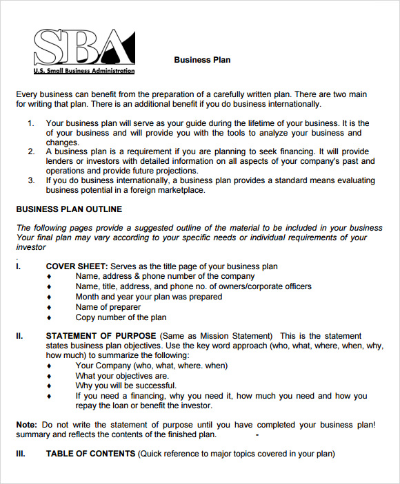 sba help writing business plan