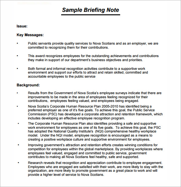 Research briefing paper template