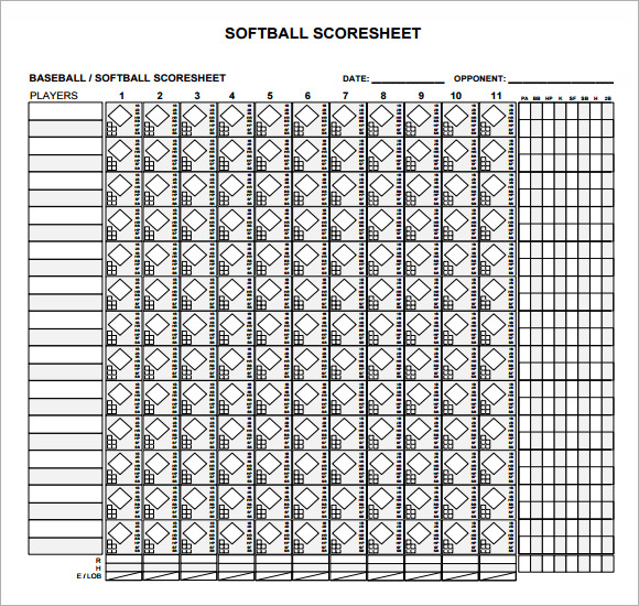 Softball Score Sheet Free Download Basketball Scores