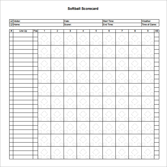 Free Softball Score Sheet Printable