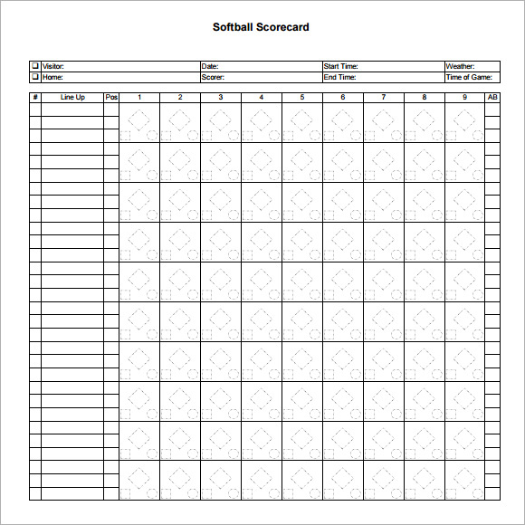 Printable Softball Score Sheet