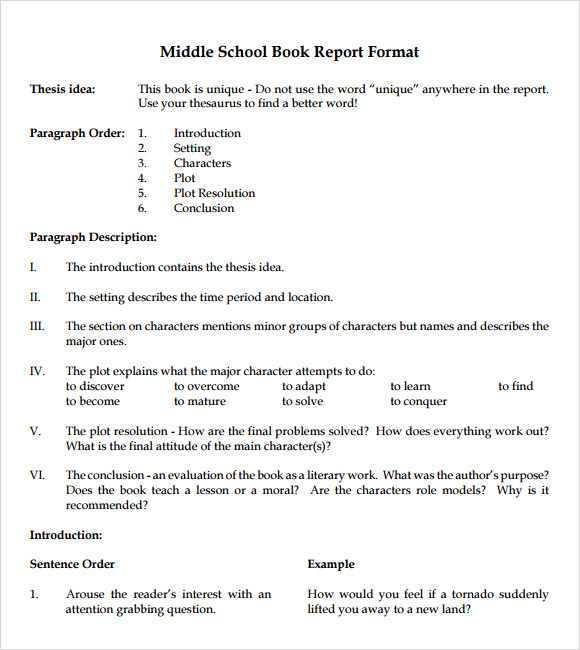 How to write a report middle school