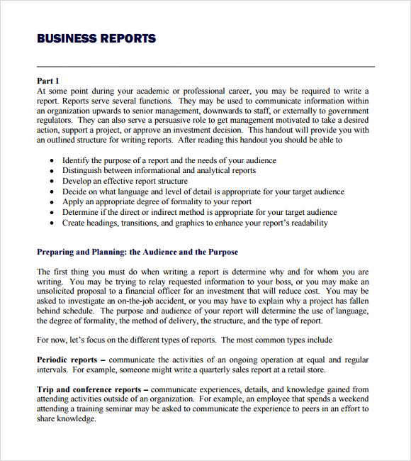 Target business reports