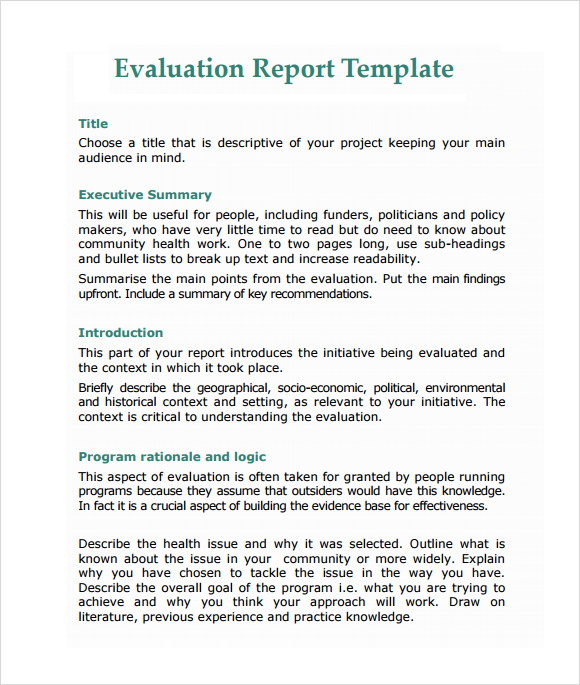 how to write an appraisal report example