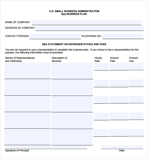 Printable Downloadable Business Plan Template