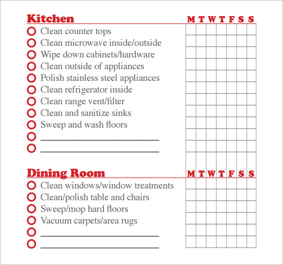 Cleaning Schedule Template Google Docs