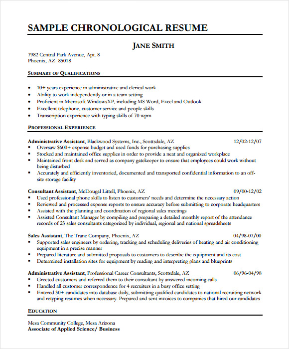 Compiling a resume