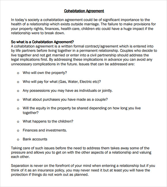 Ontario Cohabitation Agreement Template Free Agreement Use