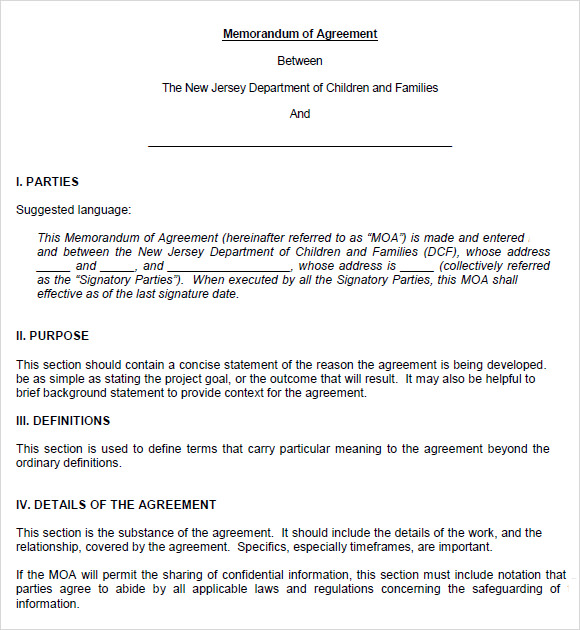 mou agreement format between two parties
