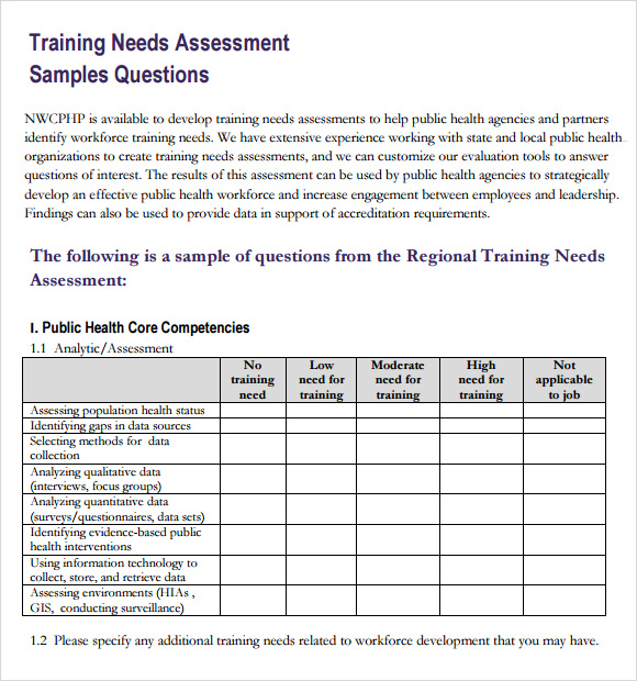 Training Training Questionnaire
