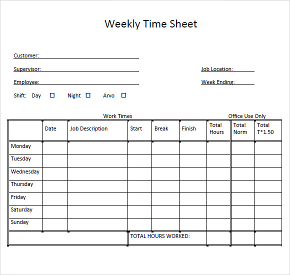 Excel Timesheet Multiple Jobs Free Printable Timesheet Template