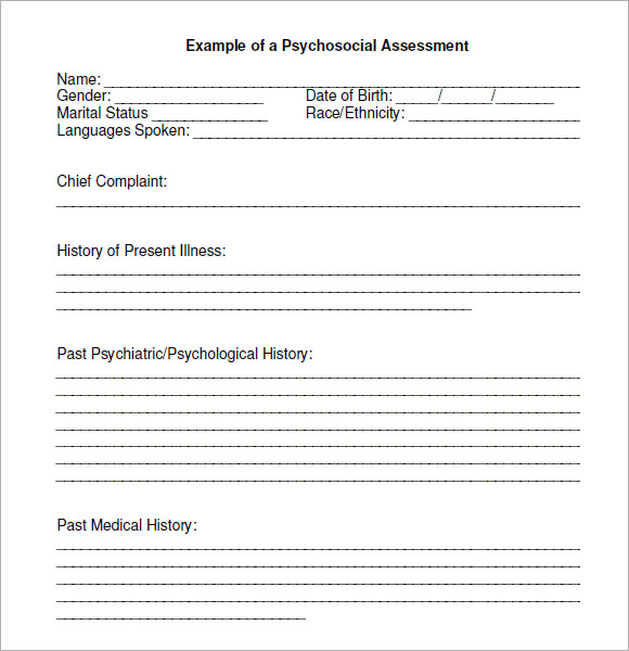 What Is Included In A Psychosocial Assessment