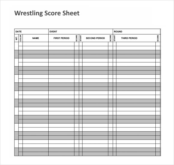 Wrestling Score Sheet 7 Downloa Documents In PDF