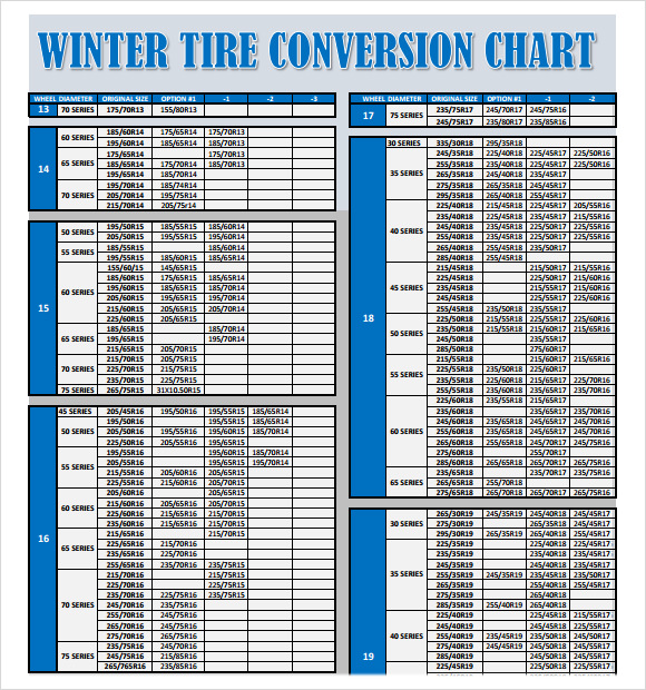 Tire Size Interchange Chart