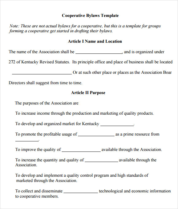 Sample Bylaws Template 8+ Free Documents in PDF