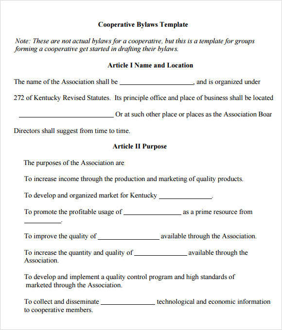 Sample Bylaws Template 8  Free Documents in PDF