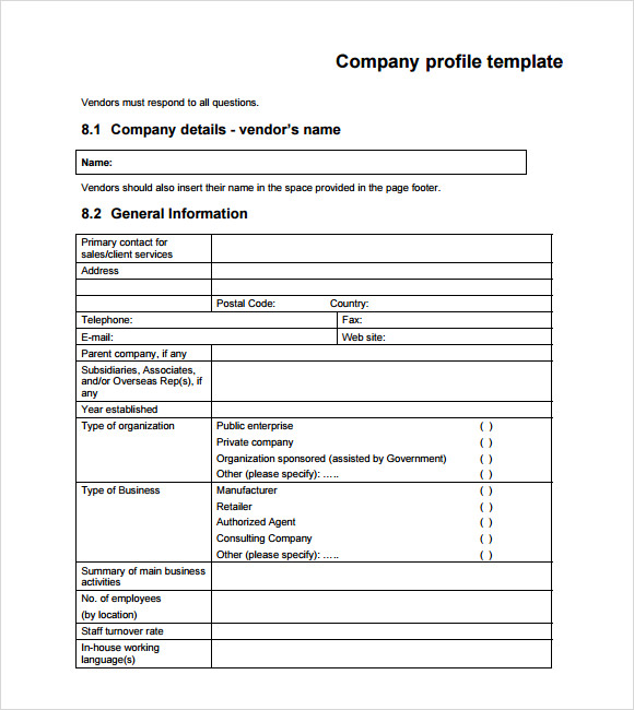 Business Profile Template - 7 Download Documents in PDF | Sample Templates