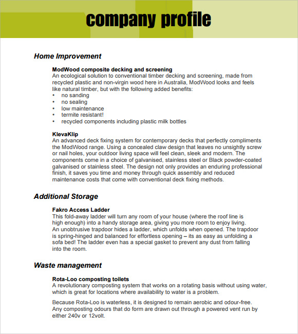 Sample Company Profile Sample 7 Free Documents In PDF WORD