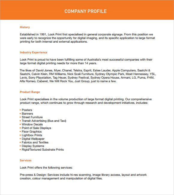 Sample Company Profile Sample 7 Free Documents In PDF WORD