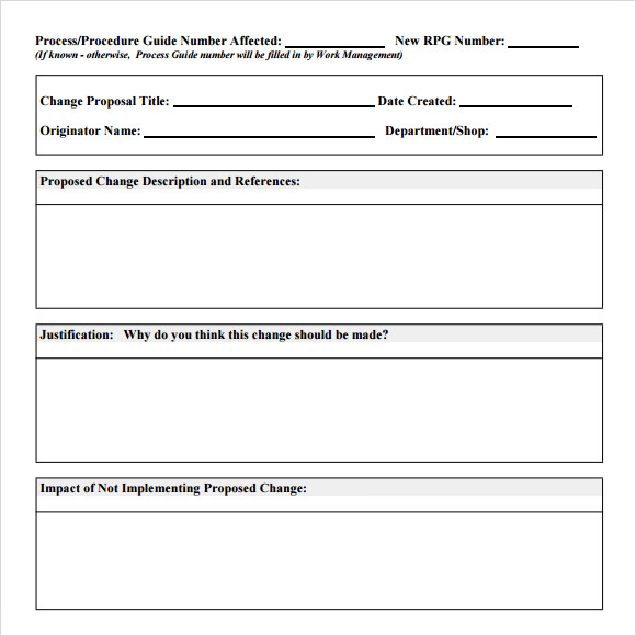 Process Change Proposal Template