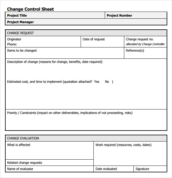Sample Change Request Template 9  Free Documents in PDF Word