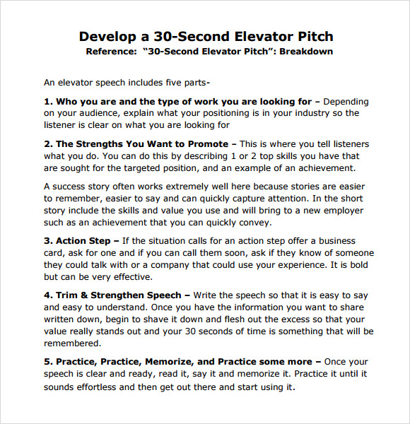 30 second speech example