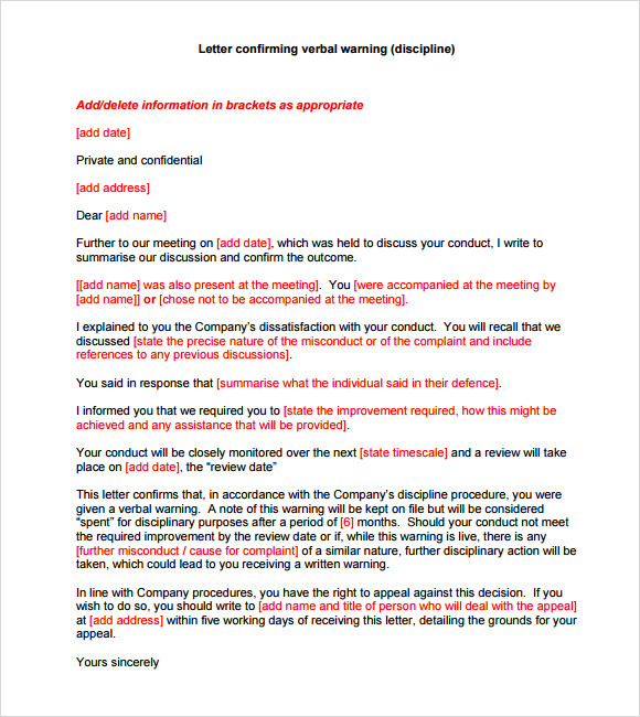 sample-verbal-warning-template-6-documents-in-pdf