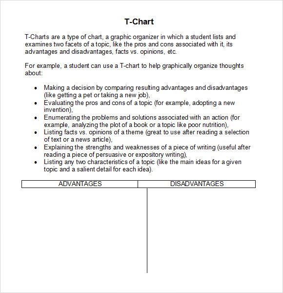 Sample T Chart Template 7 Documents In PDF Word