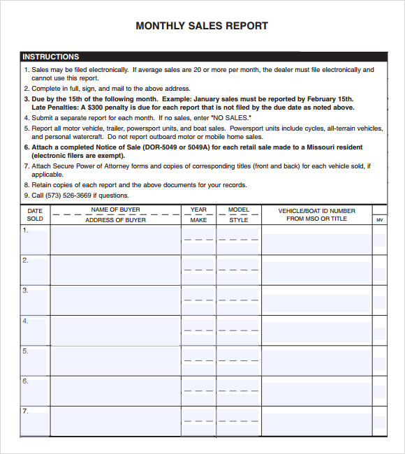 Sales Rep Visit Report Template