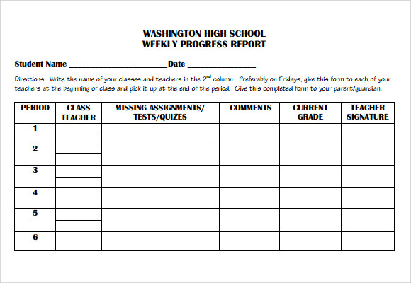 Sample Weekly Progress Report Template 8  Free Documents in PDF Word