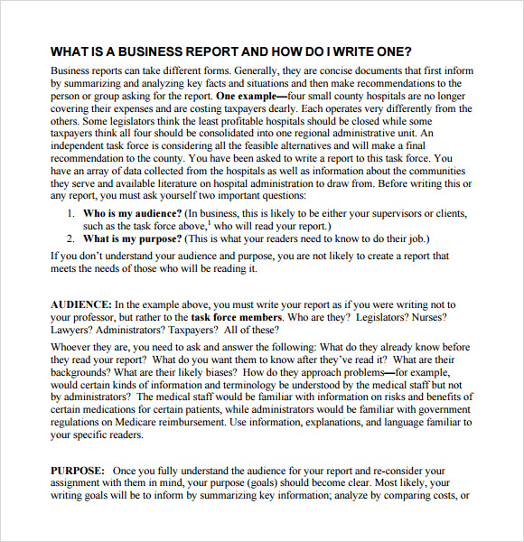 How to write and format a report