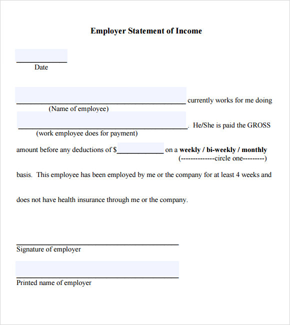 Proof Of Income Letter Template Word