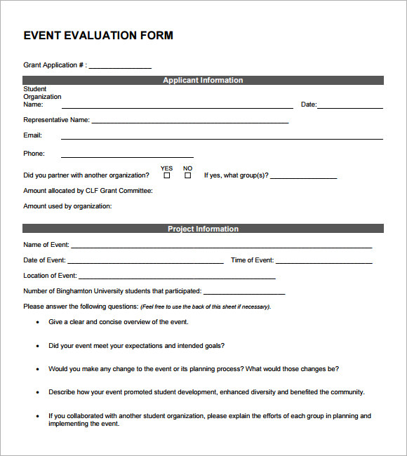 General Evaluation Template 8  Download Documents in PDF Sample