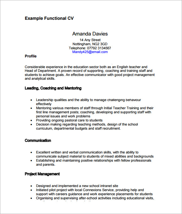 functional resume template