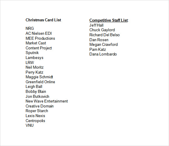16+ Christmas List Templates Download Documents in PDF , Word , PSD